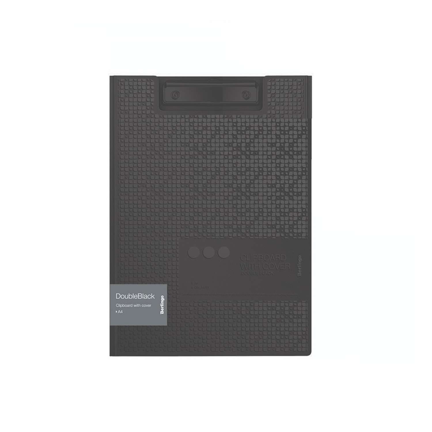 Папка-планшет Berlingo DoubleBlack А4 пластик 1300 мкм черная с рисунком и зажимом - фото 1