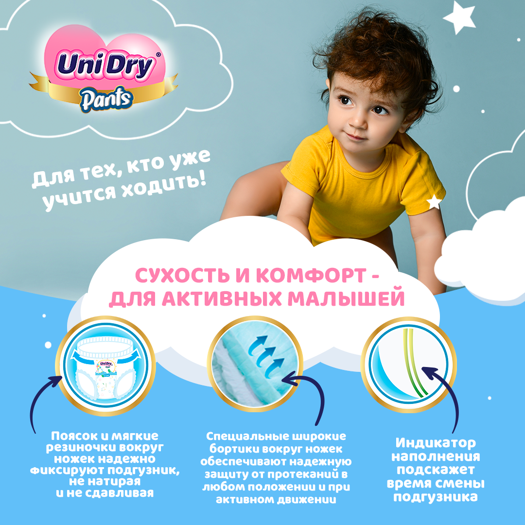 Подгузники-трусики UniDry Super Dry XL 12-17 кг - фото 4