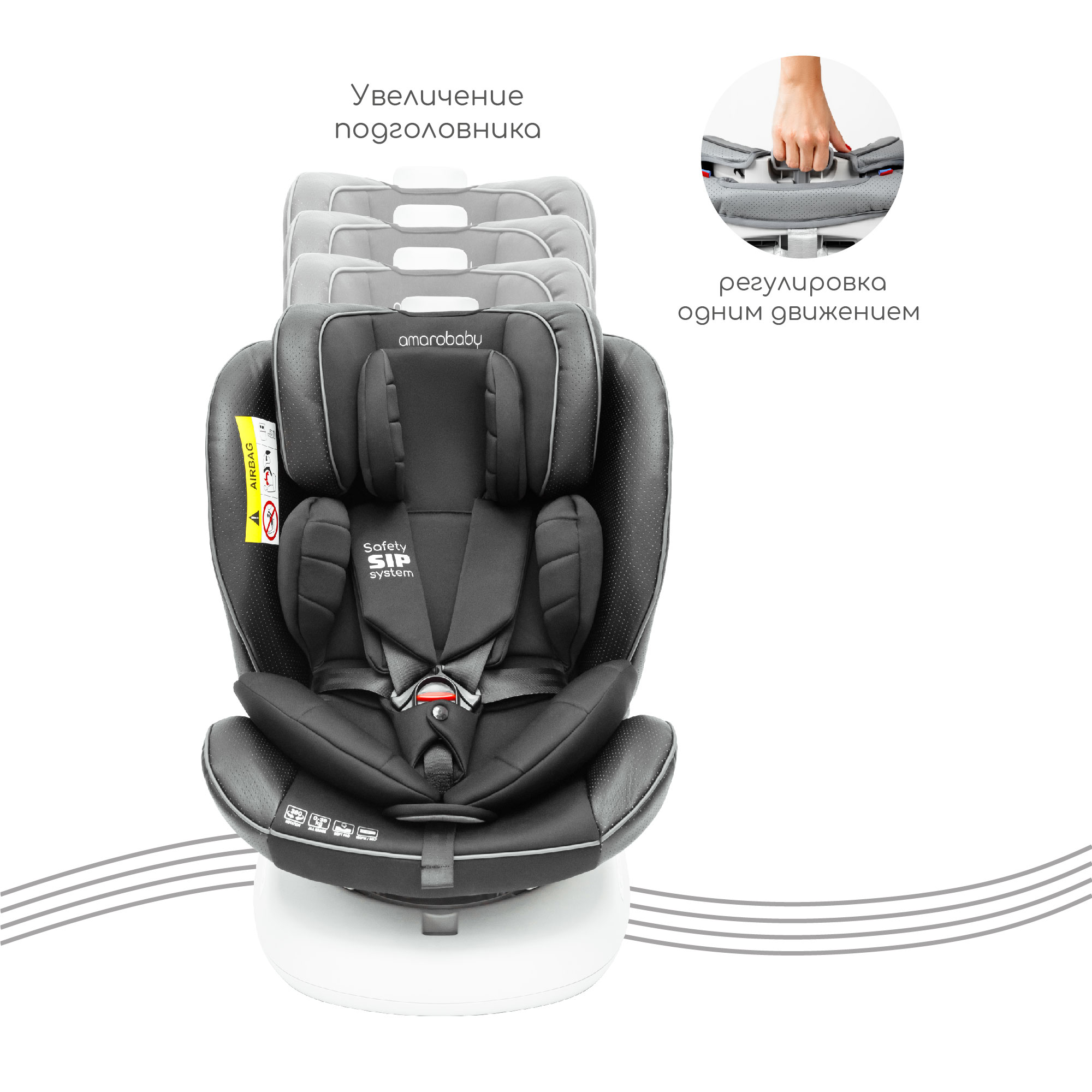 Автокресло Amarobaby Сhampion Isofix класс D группа 0+/1/2/3 Черный - фото 14