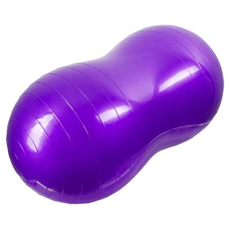 Гимнастический сдвоенный мяч STRONG BODY фитбол арахис 75х35 см фиолетовый Насос в комплекте