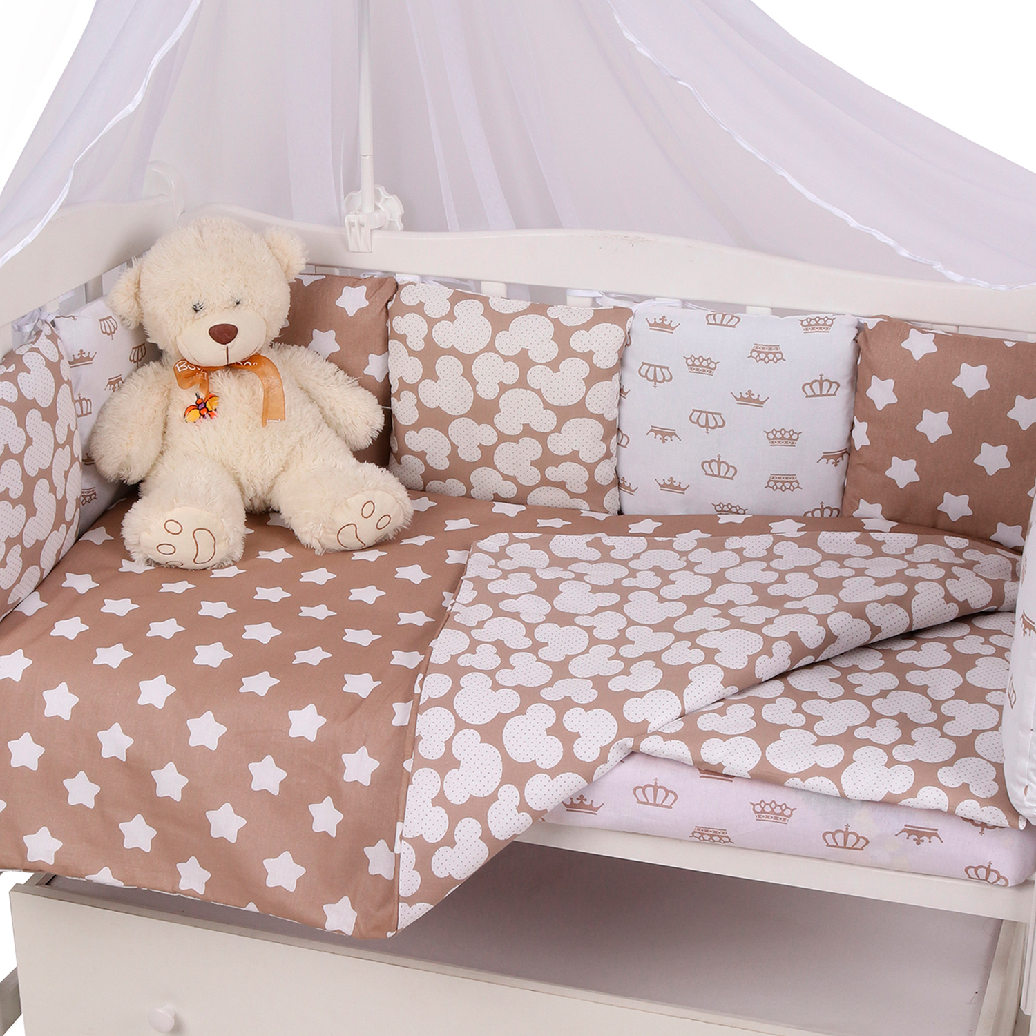 Комплект постельного белья Amarobaby Soft 4предмета Коричневый - фото 10
