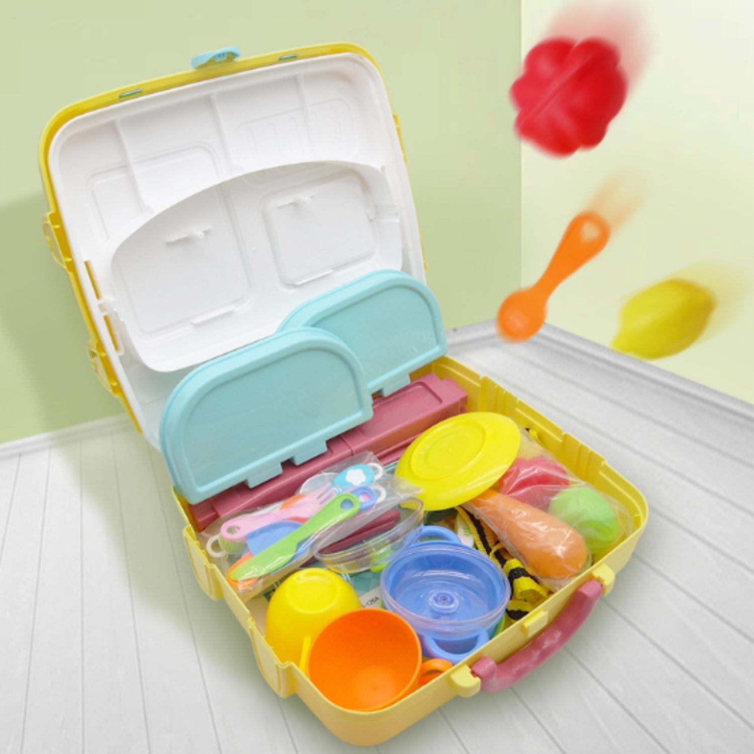 Детская игровая кухня SHARKTOYS 30 аксессуаров в чемодане - фото 7