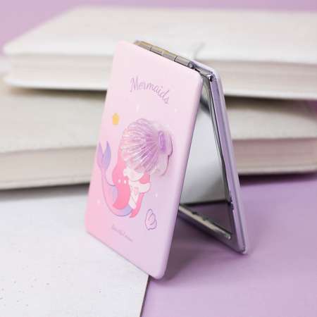 Зеркало карманное iLikeGift Mermaids purple с увеличением