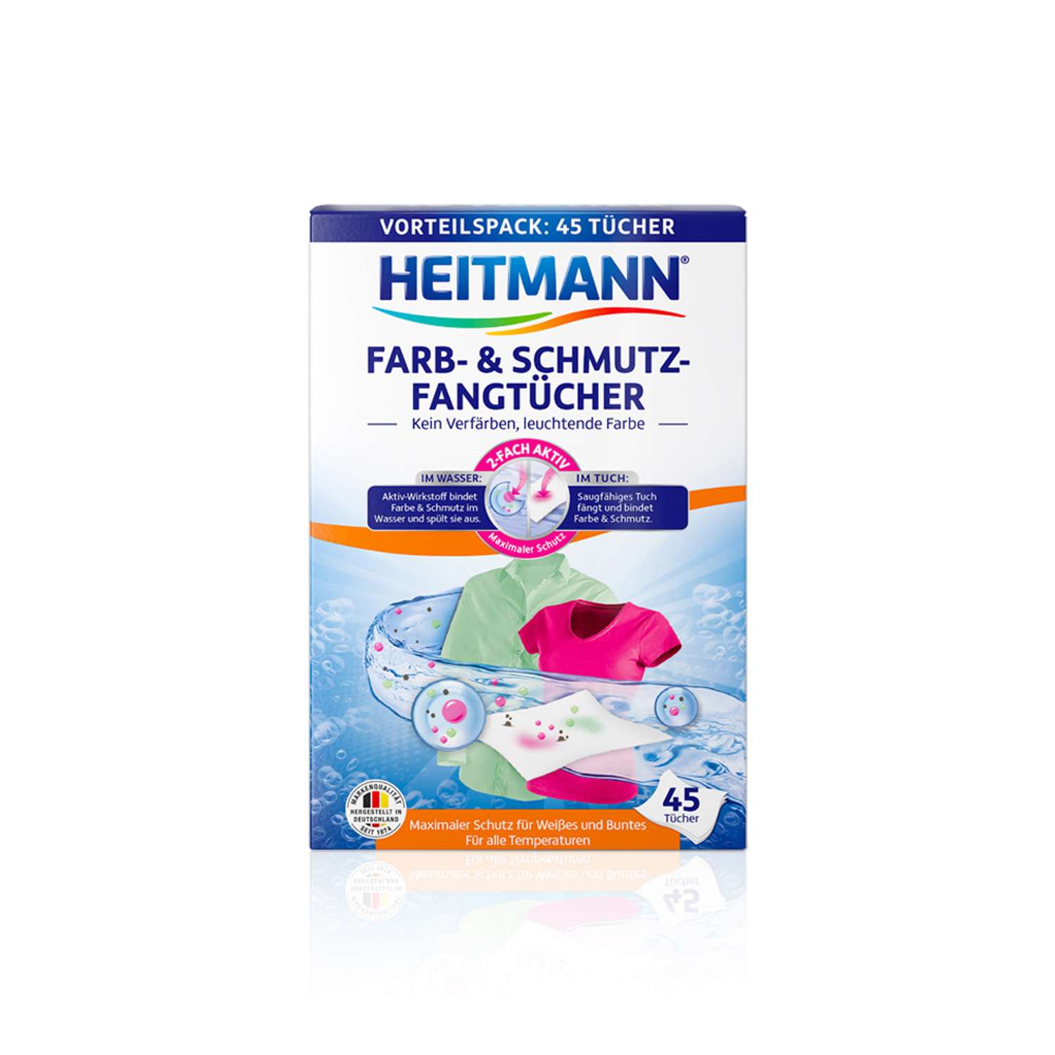 Салфетки Heitmann для предотвращения случайной окраски тканей при машинной стирки 45шт - фото 1