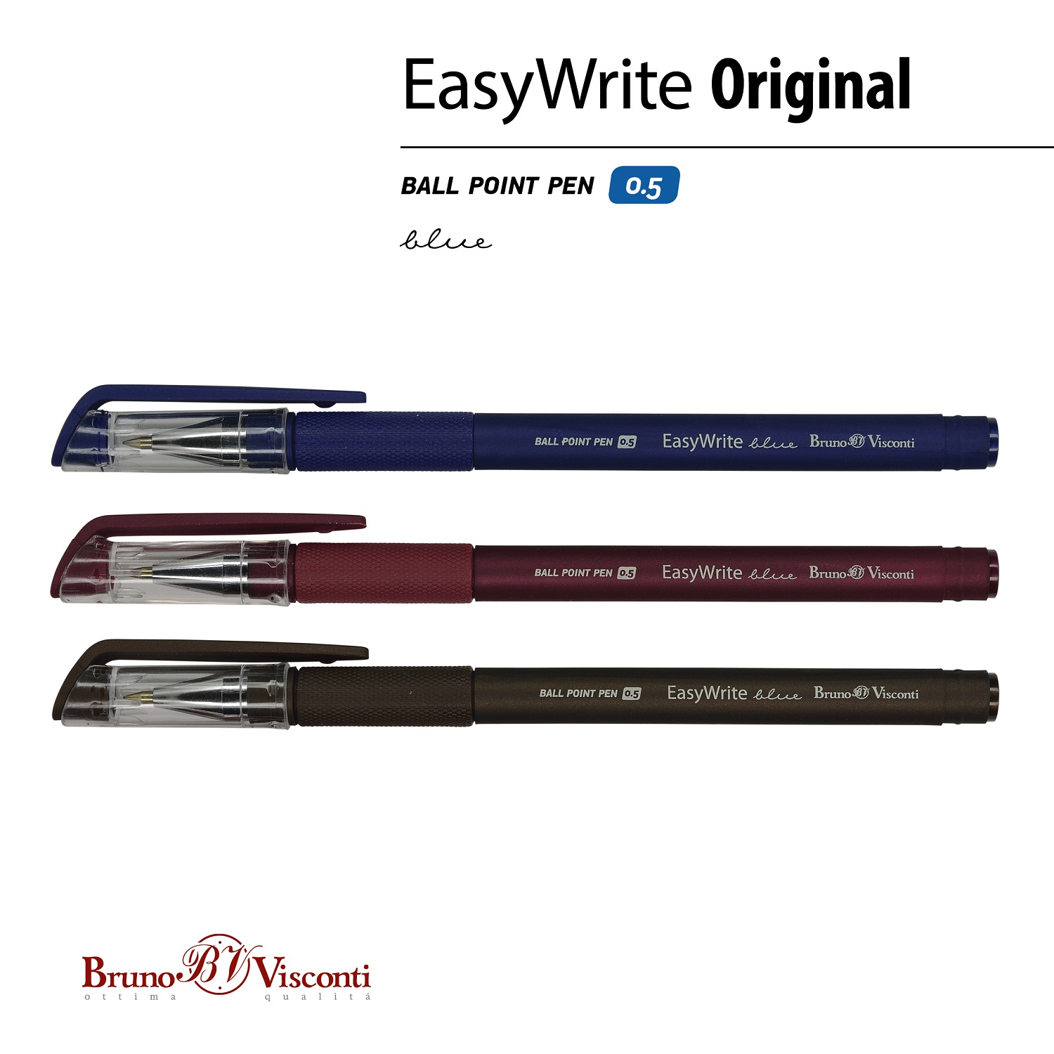 Набор из 5-ти шариковых ручек Bruno Visconti EasyWrite Original синие - фото 4