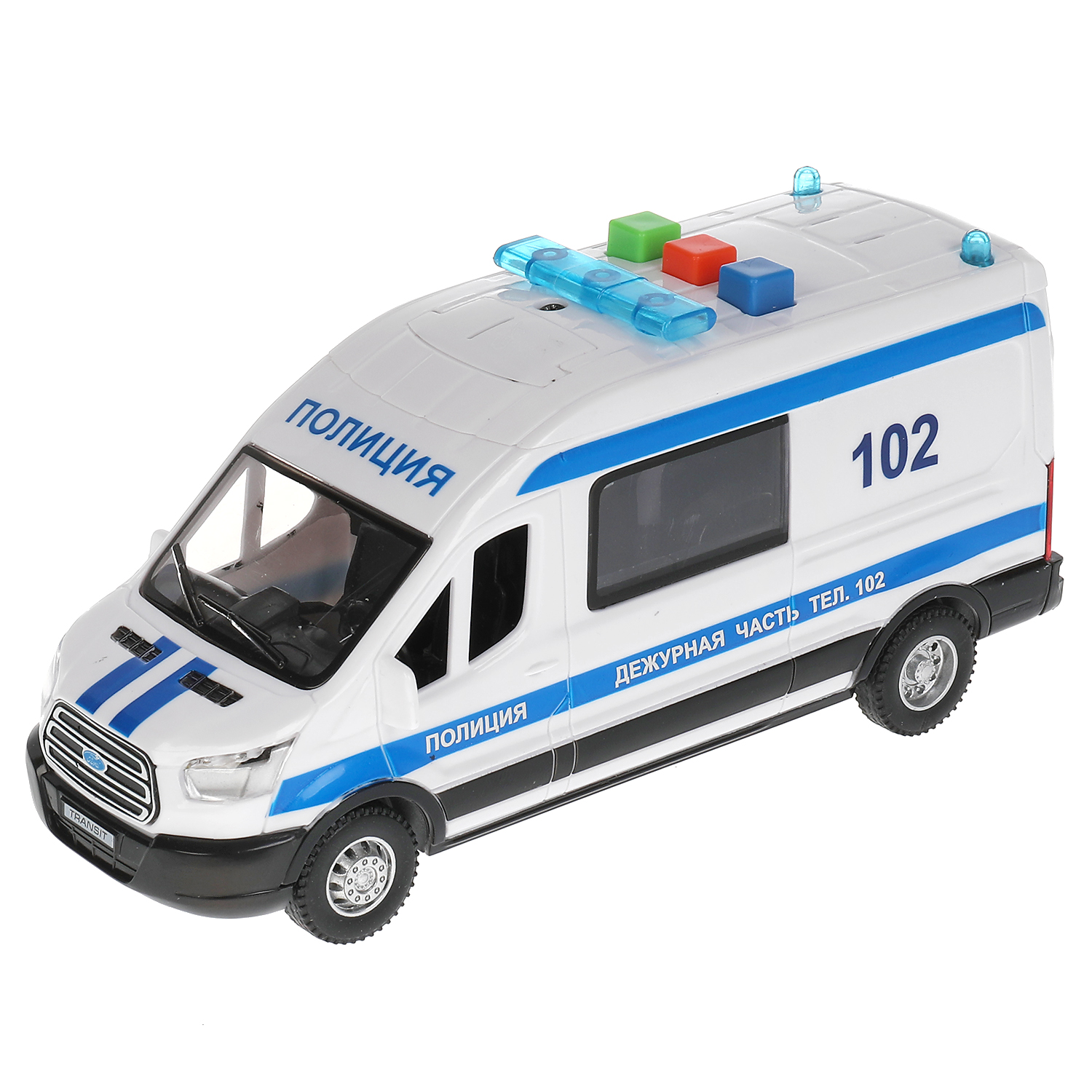 Машина Ford Transit Полиция 16 см пластмассовая двери TRANSITVAN-16PLPOL-WH