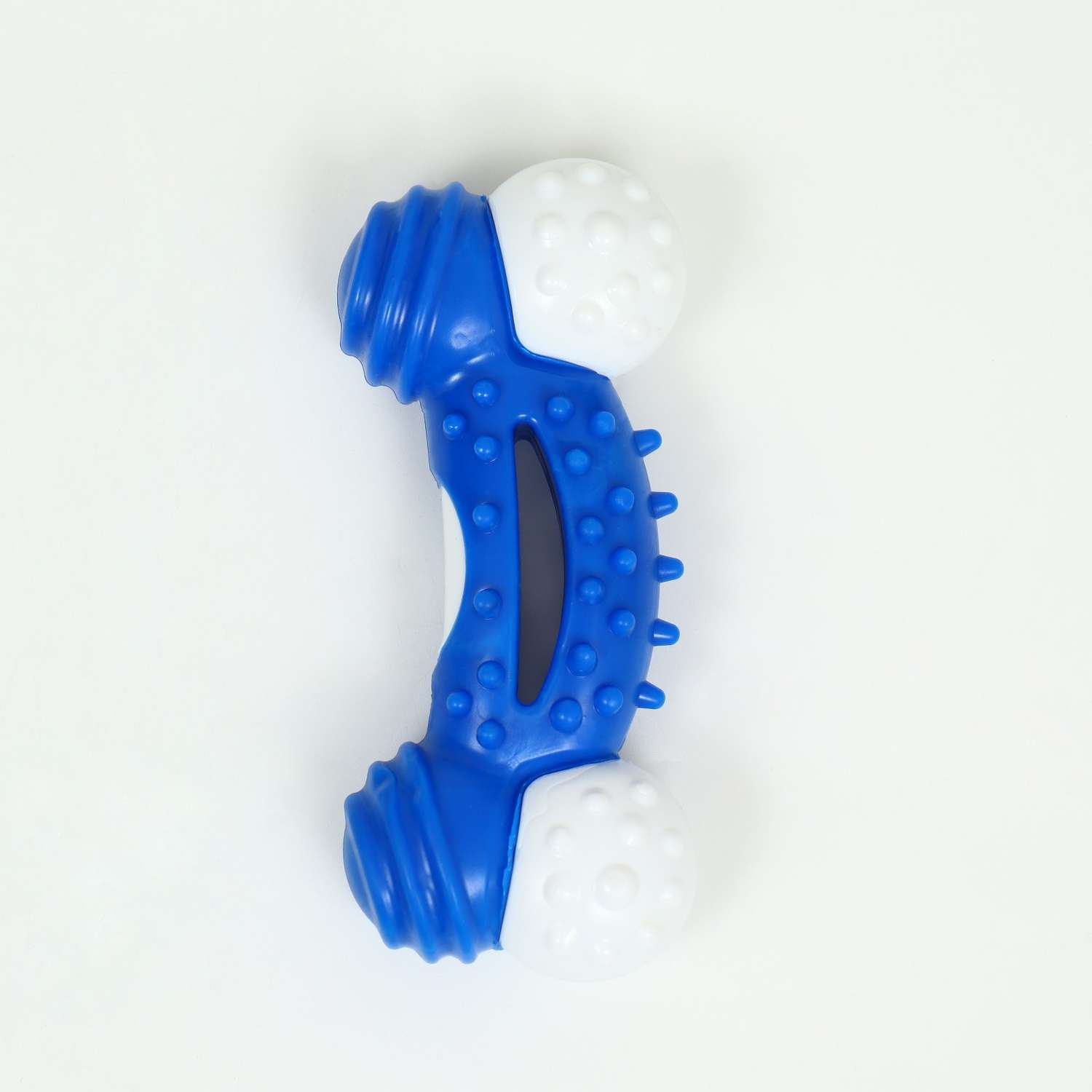 Игрушка Пижон двухслойная твердый и мягкий пластик «Изогнутая кость» 13 см синяя - фото 2