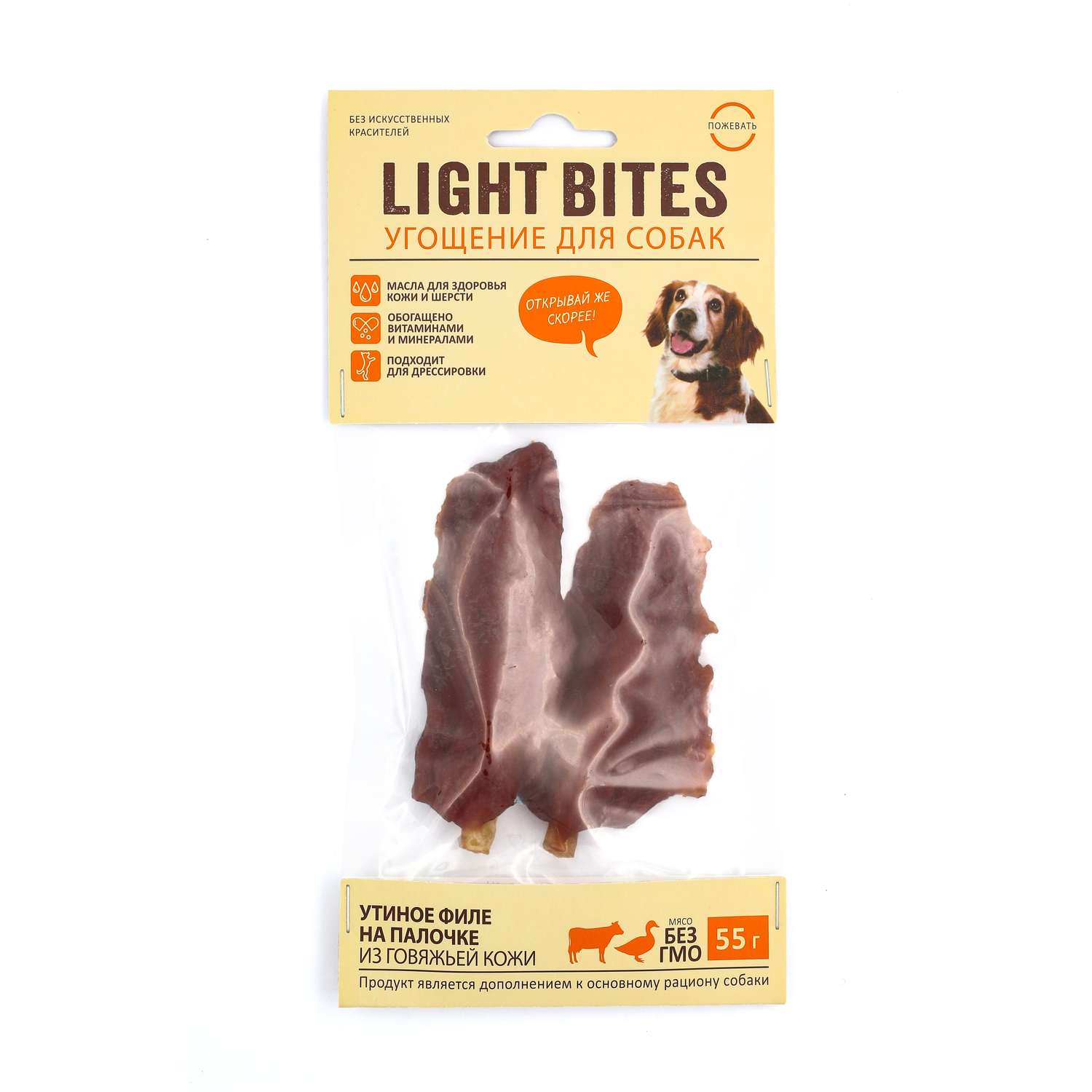 Лакомства для собак Light Bites 55г Утиное филе LB004 LIGHT BITES - фото 1