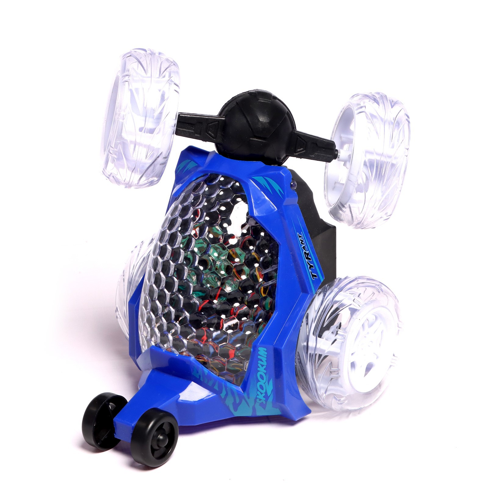 Перевёртыш Автоград радиоуправляемый «Трюкач» подсветка колес работает от аккумулятора цвет синий - фото 4