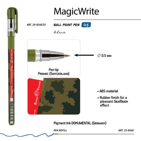 Набор шариковых ручек Bruno Visconti MagicWrite Милитари синие 24 шт