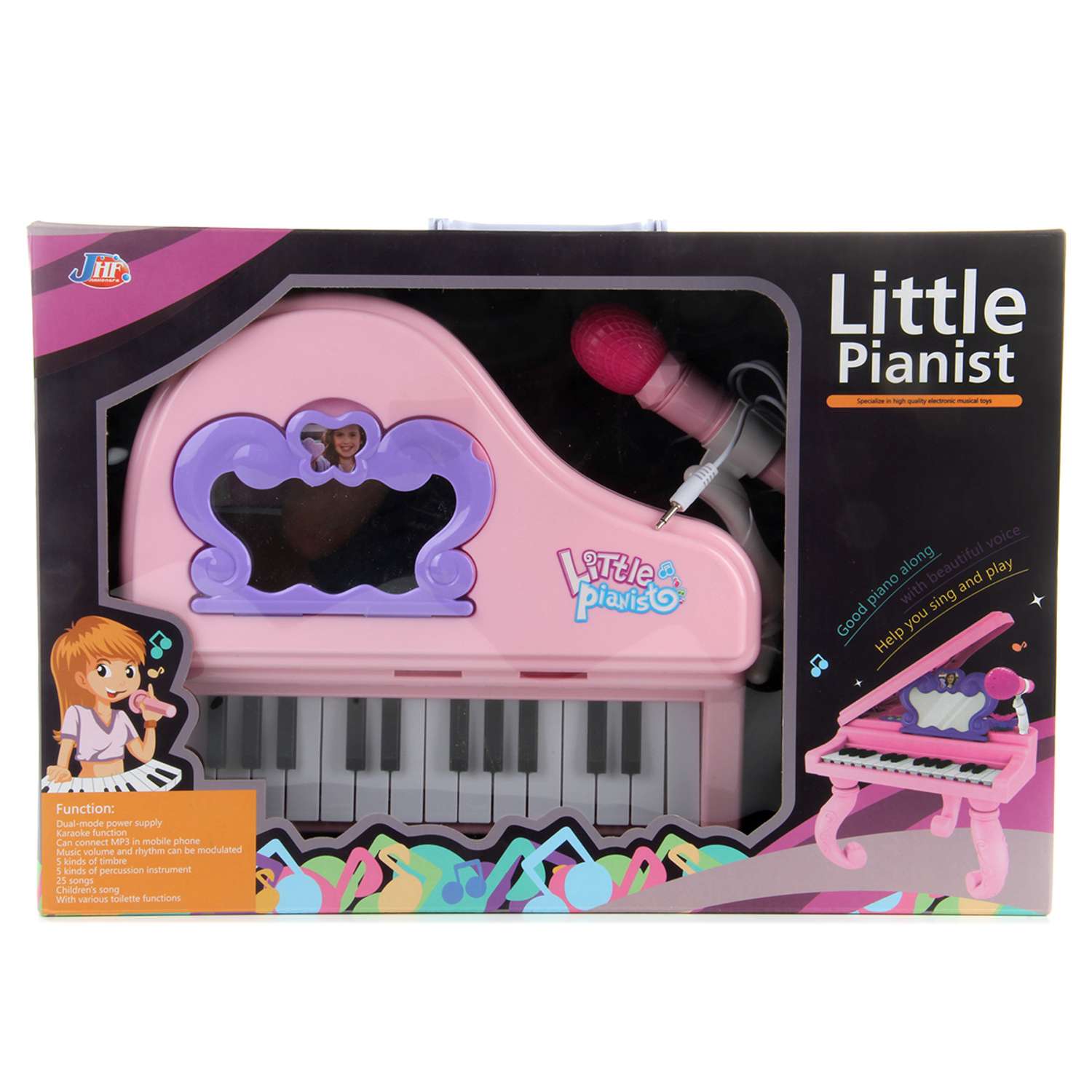 Музыкальная игрушка Veld Co Пианино с микрофоном на батарейках Юный артист - фото 4
