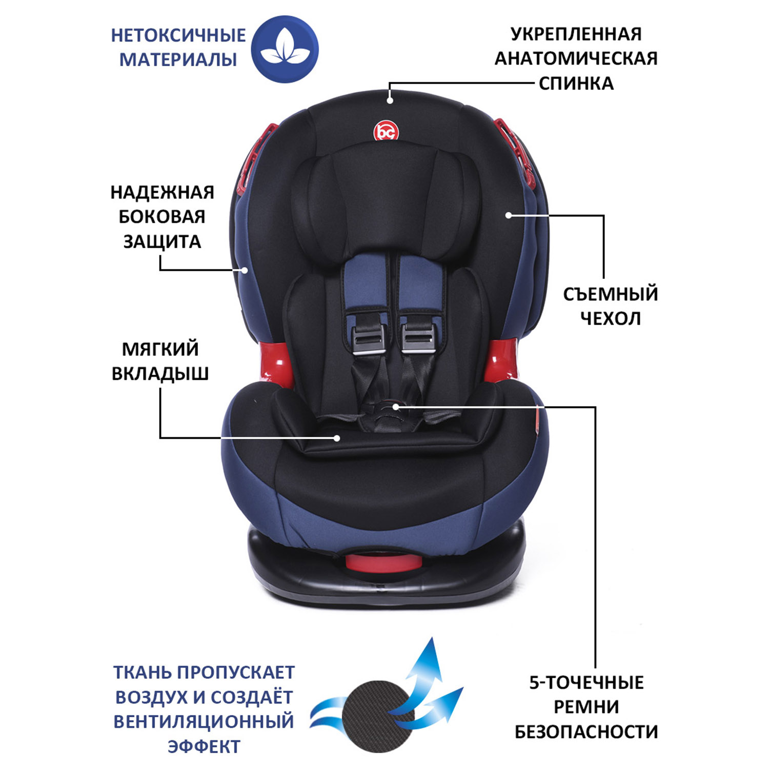 Автокресло BabyCare BC-120 синий - фото 3