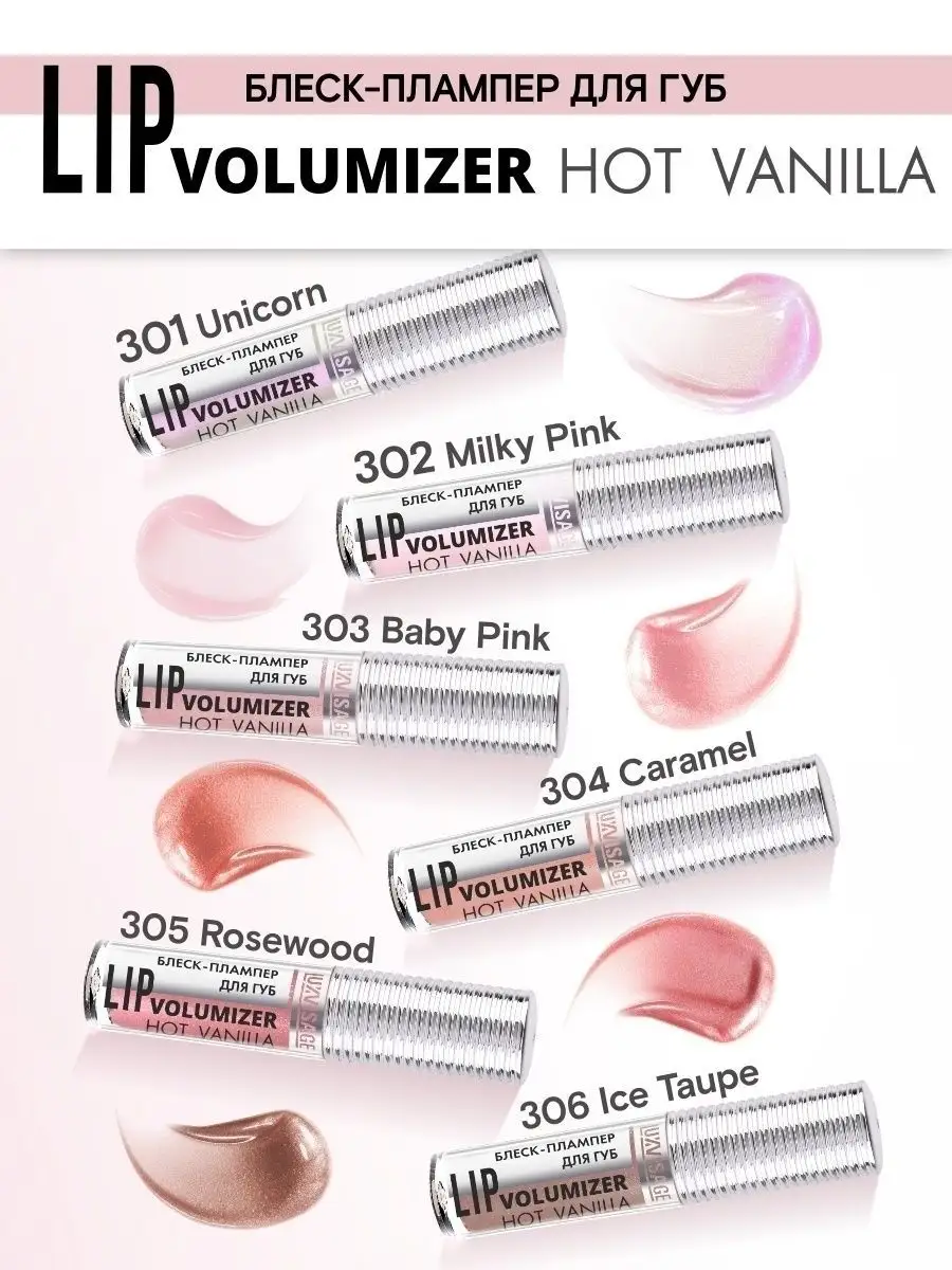 Блеск для губ Luxvisage LIP volumizer hot vanilla тон 305 Rosewood - фото 6