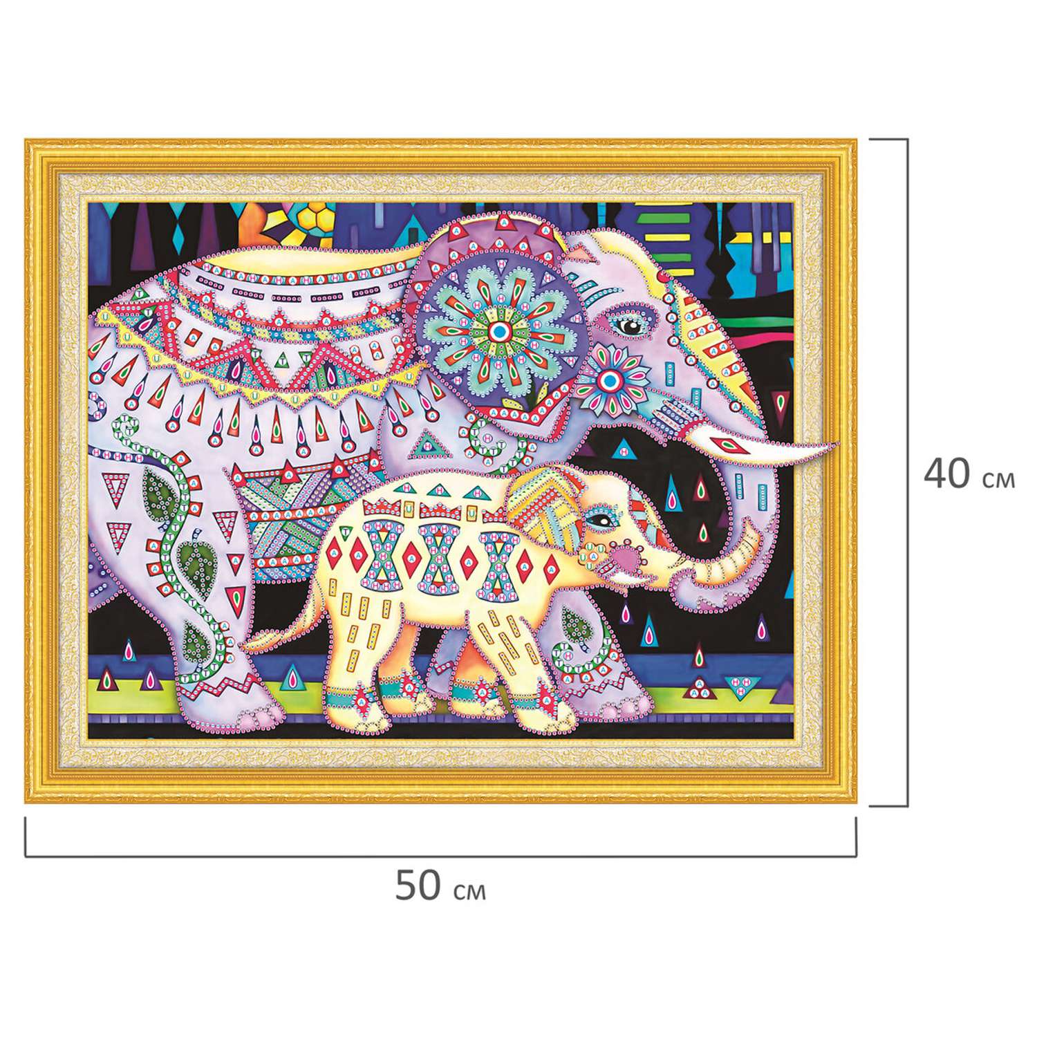 Алмазная мозаика Остров Сокровищ 40х50 см Индийские слоны - фото 8