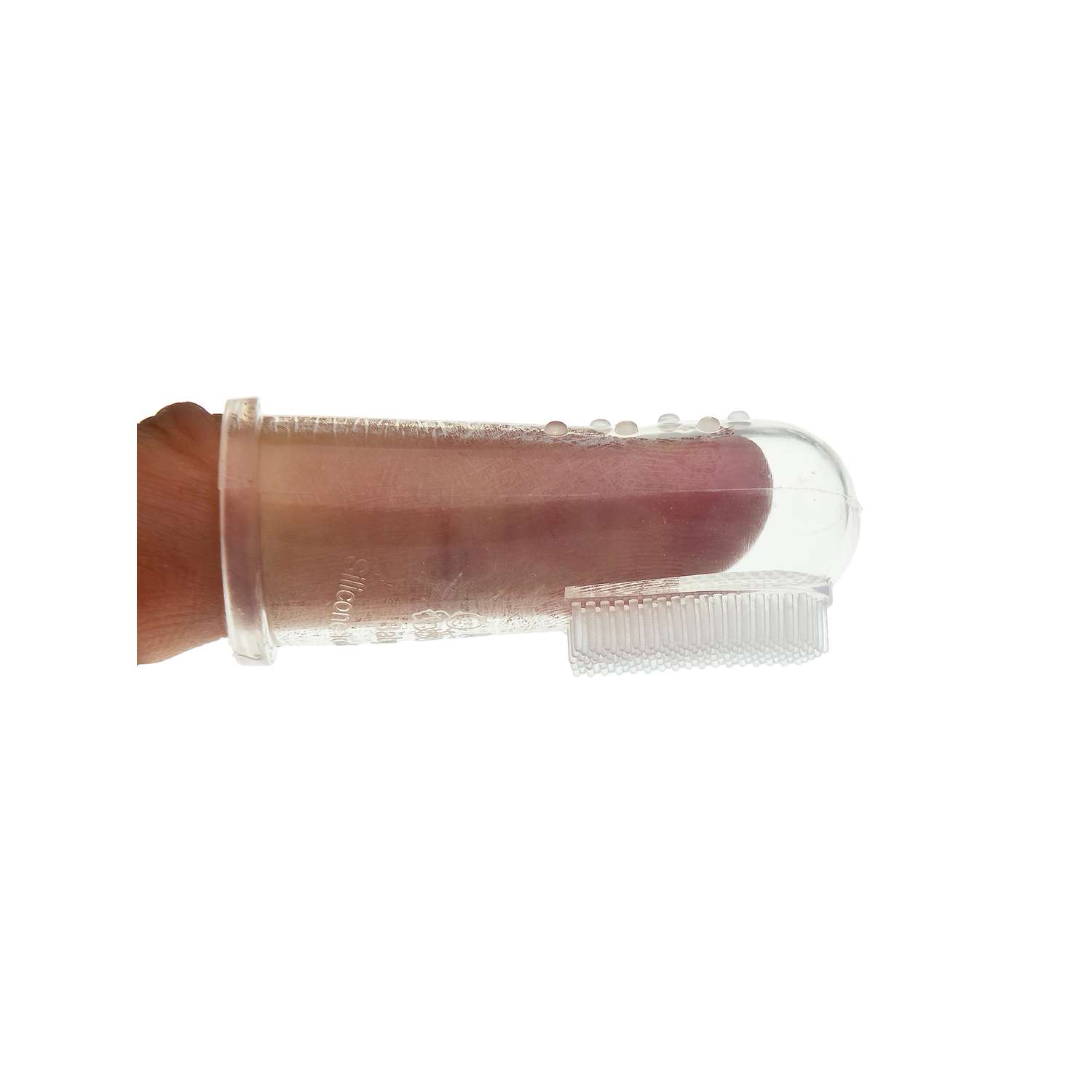 Зубная щетка напальчник Baby Land силиконовая с футляром розовая - фото 6