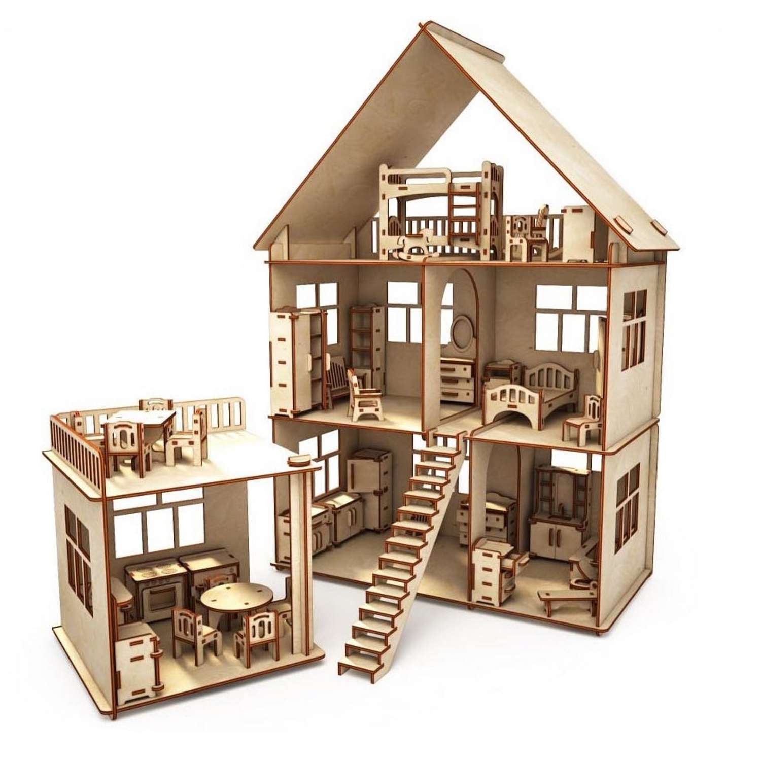 Кукольный домик Dolodom деревянный ТВУ-10-0033 1202 - фото 1