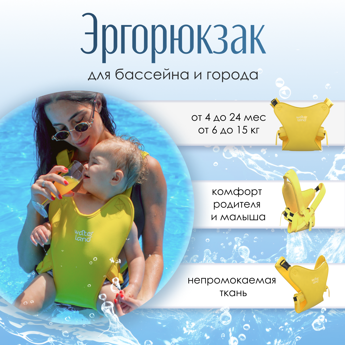 Рюкзак-переноска WaterLand Sunrise yellow - фото 2