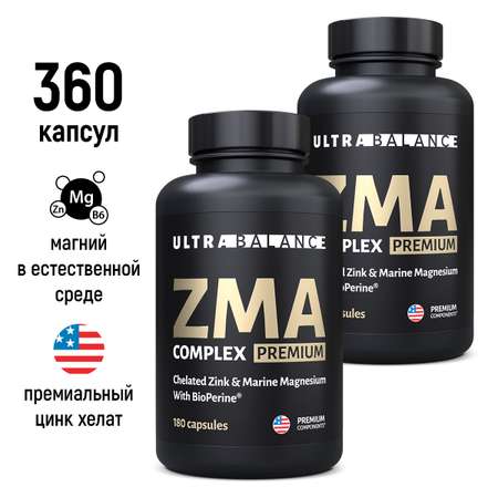 ZMA комплекс витамины UltraBalance спорт питание мультивитамины для мужчин бустер тестостерона 360 капсул