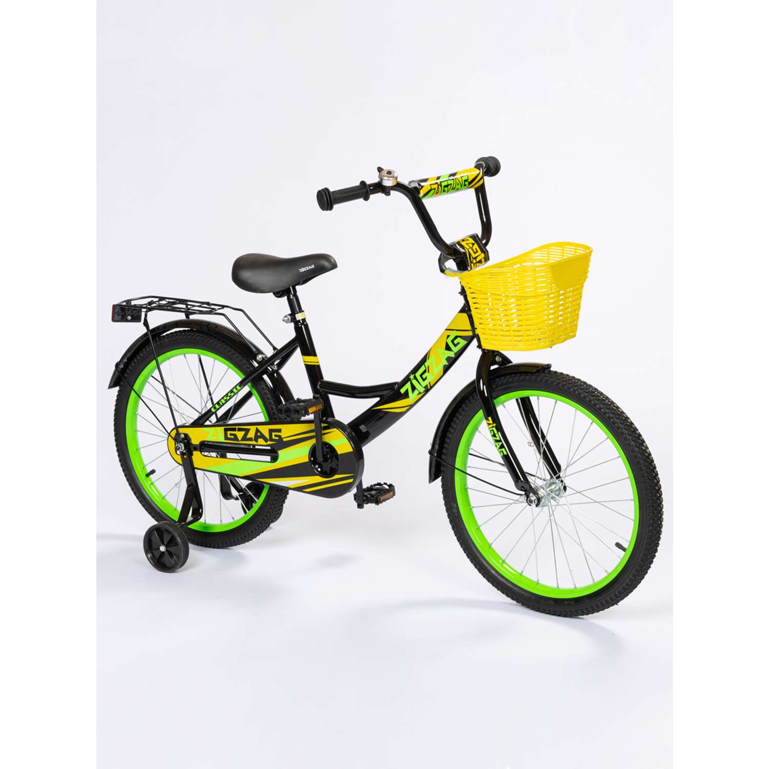 Велосипед ZigZag CLASSIC черный желтый зеленый 18 дюймов - фото 1