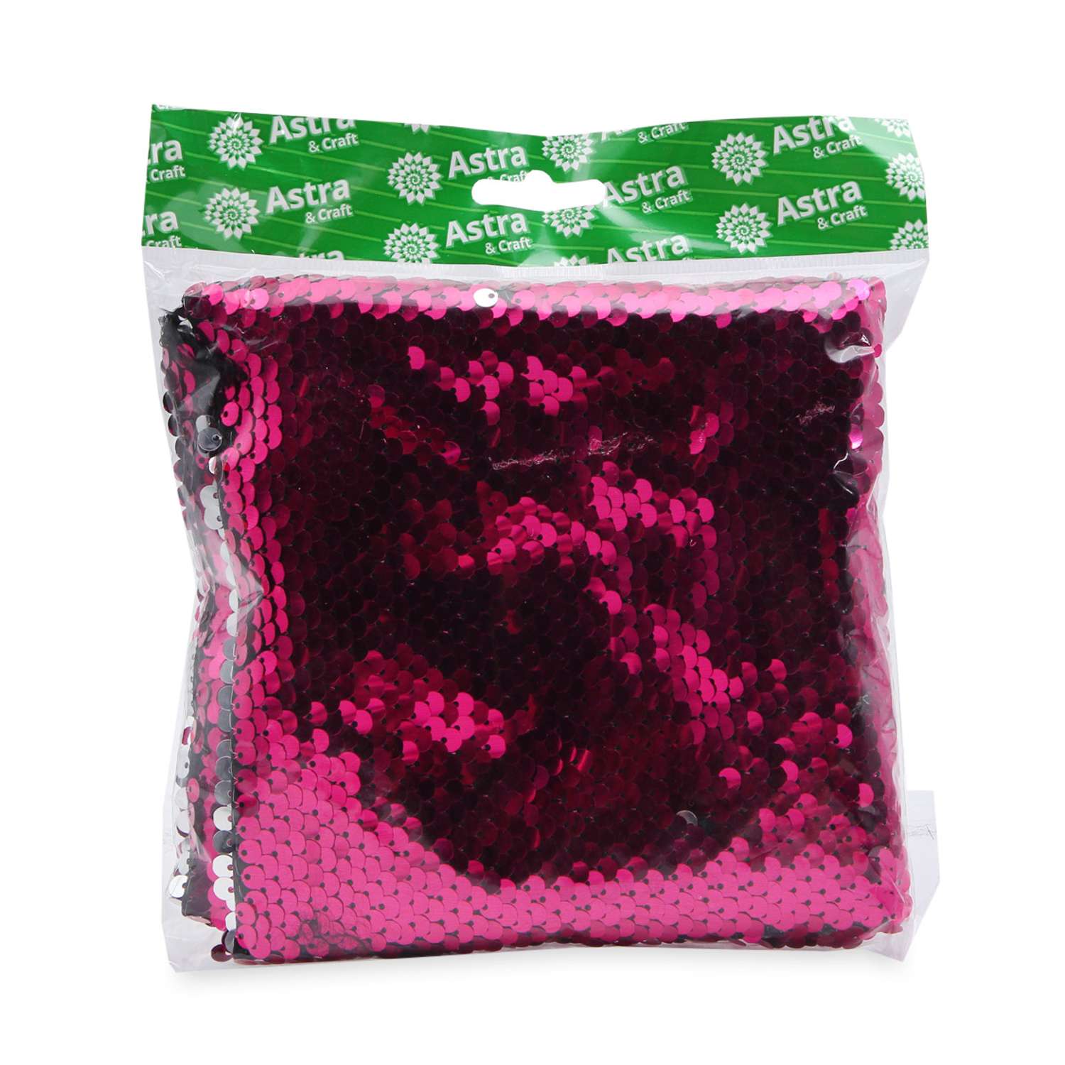 Ткань Astra Craft с двухсторонними пайетками ярко-розовый серебро 65х50 см - фото 3