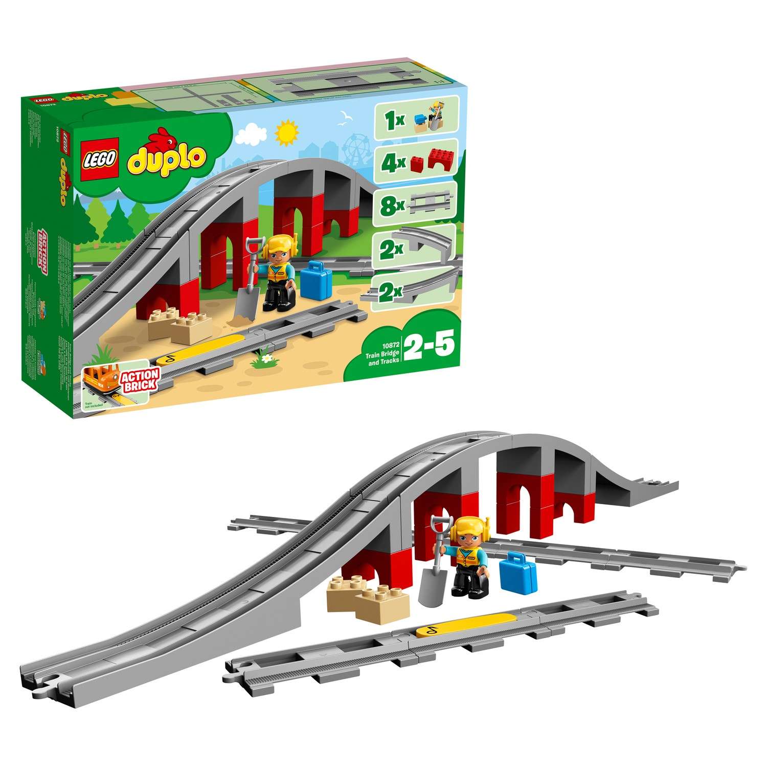 Конструктор LEGO DUPLO Town Железнодорожный мост (10872) - фото 1