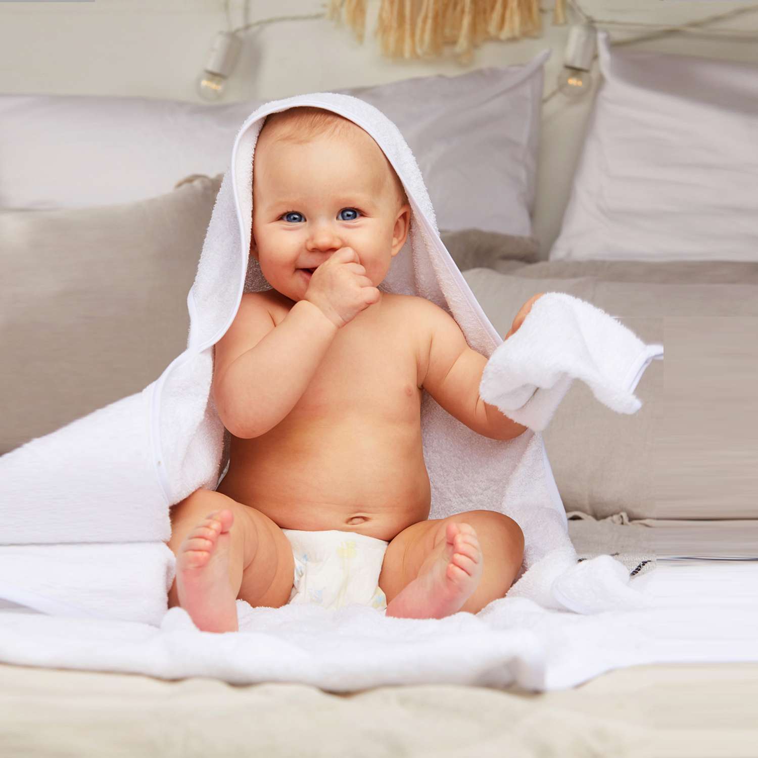 Комплект для купания Forsalon Махровый полотенце и варежка цвет белый - фото 7