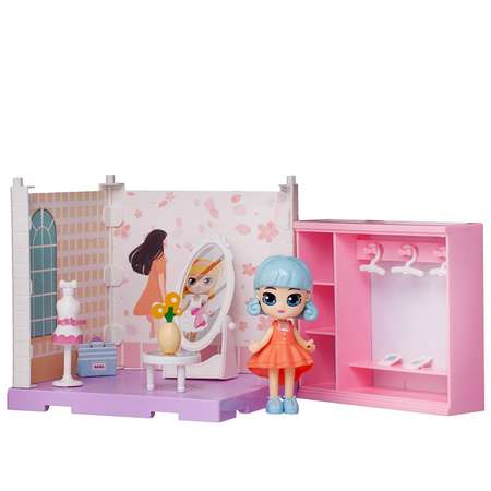 Модульный домик ABTOYS собери сам 1 секция Мини кукла в гардеробной комнате с аксессуарами