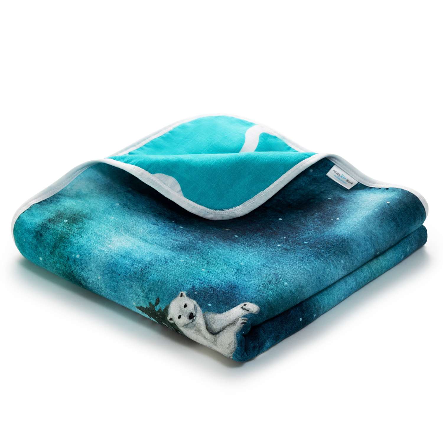 Плед-одеяло Adam Stork для новорожденного 4 слоя муслина 118х118 см - фото 1