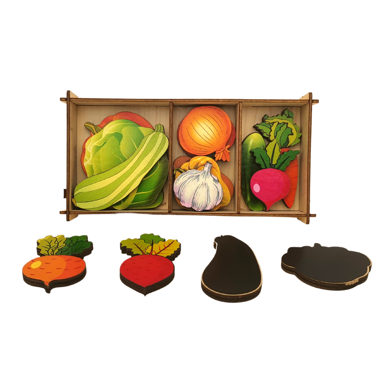 Набор магнитный Нескучные игры Овощи в коробке 16 деталей - фото 2