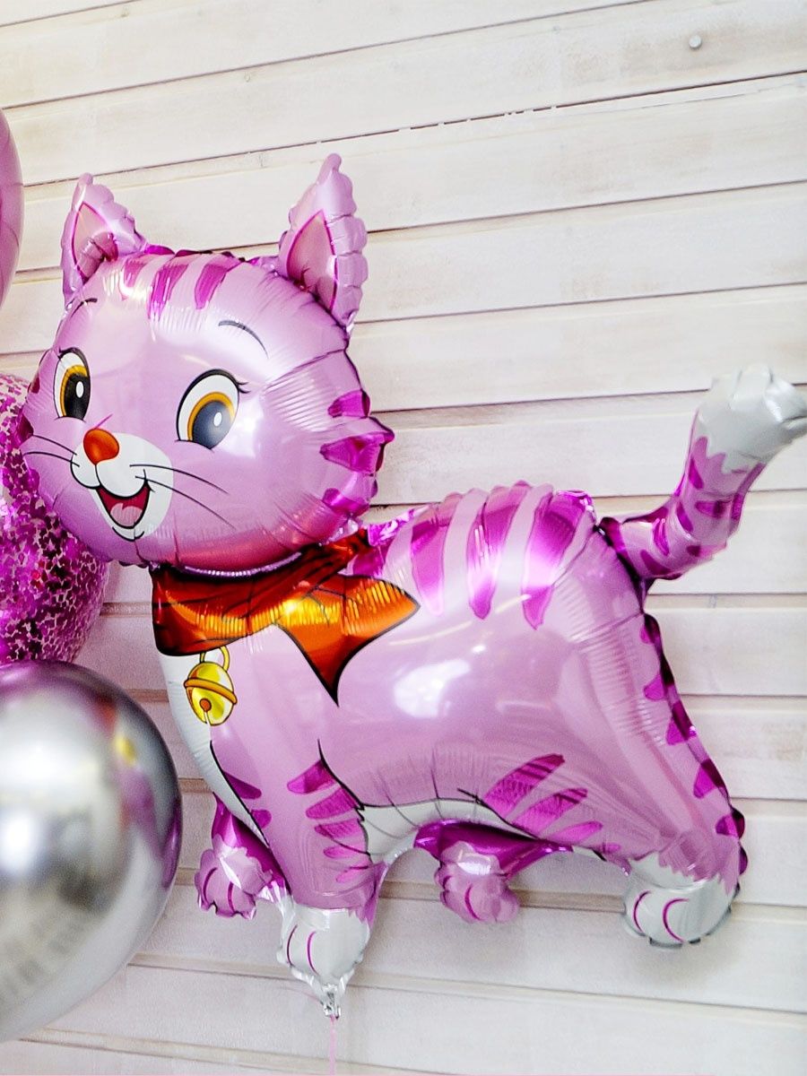 Воздушный шар Flexmetal фигура Кошечка розовая 93 см - фото 3