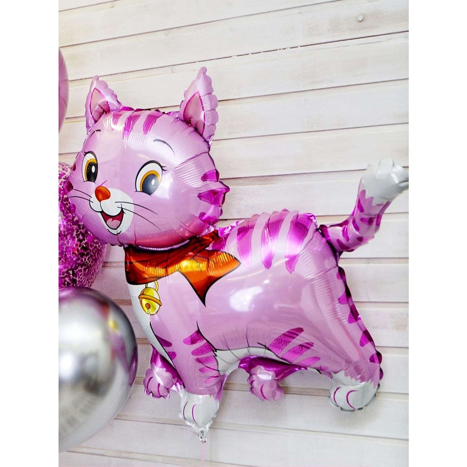 Воздушный шар Flexmetal фигура Кошечка розовая 93 см - фото 3