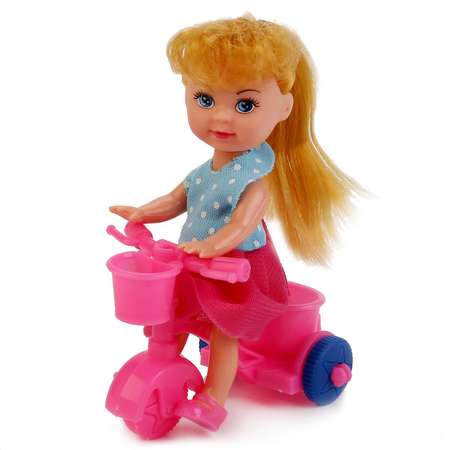 Кукла Карапуз Машенька на велосипеде с двумя пони (MARY88833-BB)