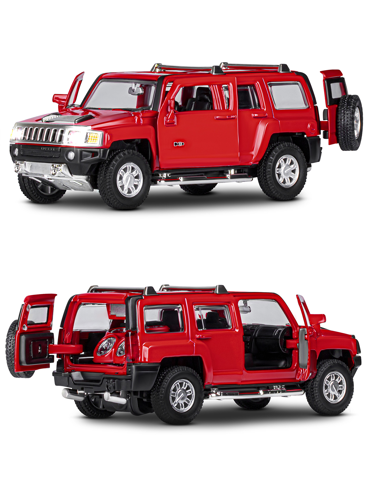 Внедорожник АВТОпанорама Hummer 1:32 инерционный JB1251293 - фото 7