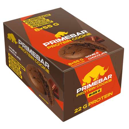 Печенье протеиновое Primebar двойной шоколад 55г*8шт