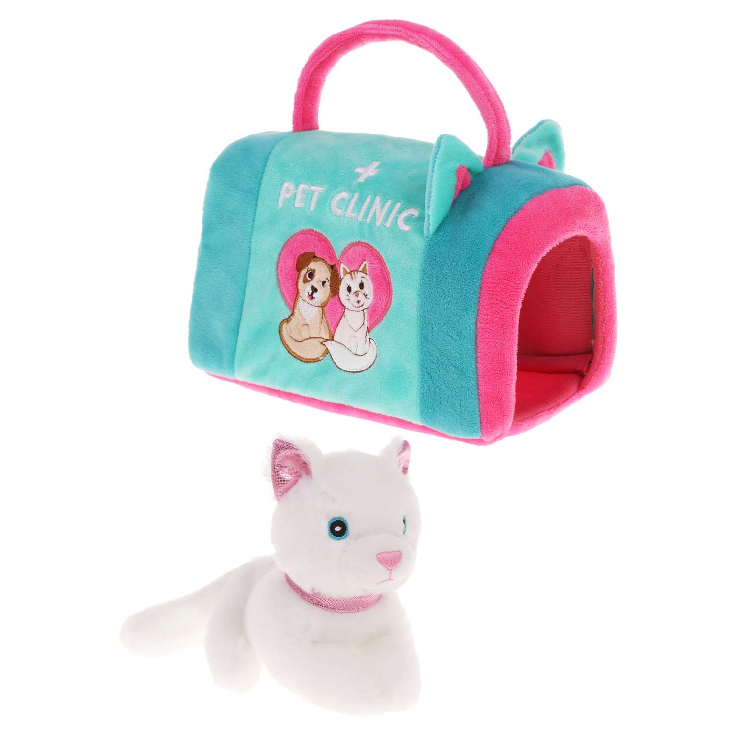 Мягкая игрушка детская Fluffy Family котенок с сумкой-переноской Pet clinic - фото 2