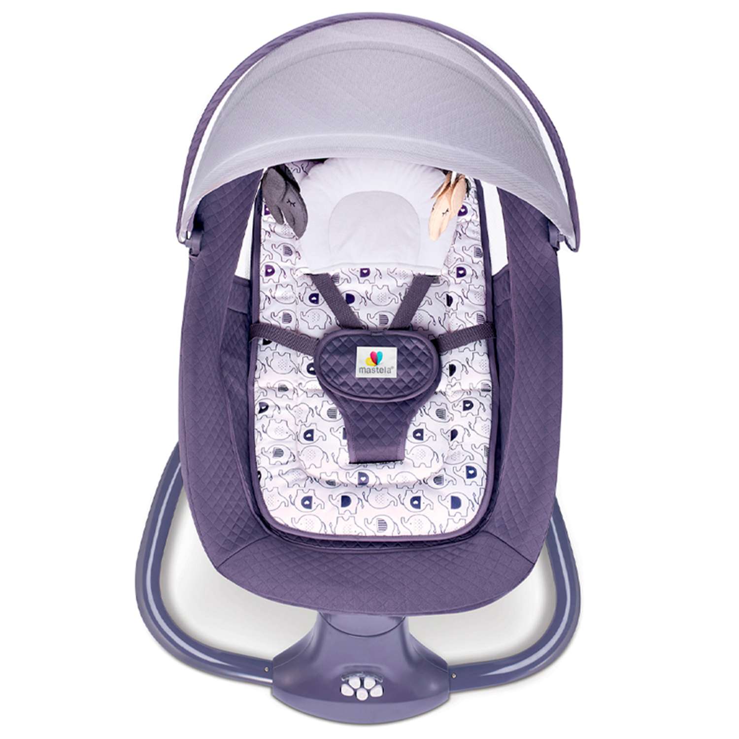 Качели-шезлонг Mastela Электронные для новорожденных фиолетовый - фото 4