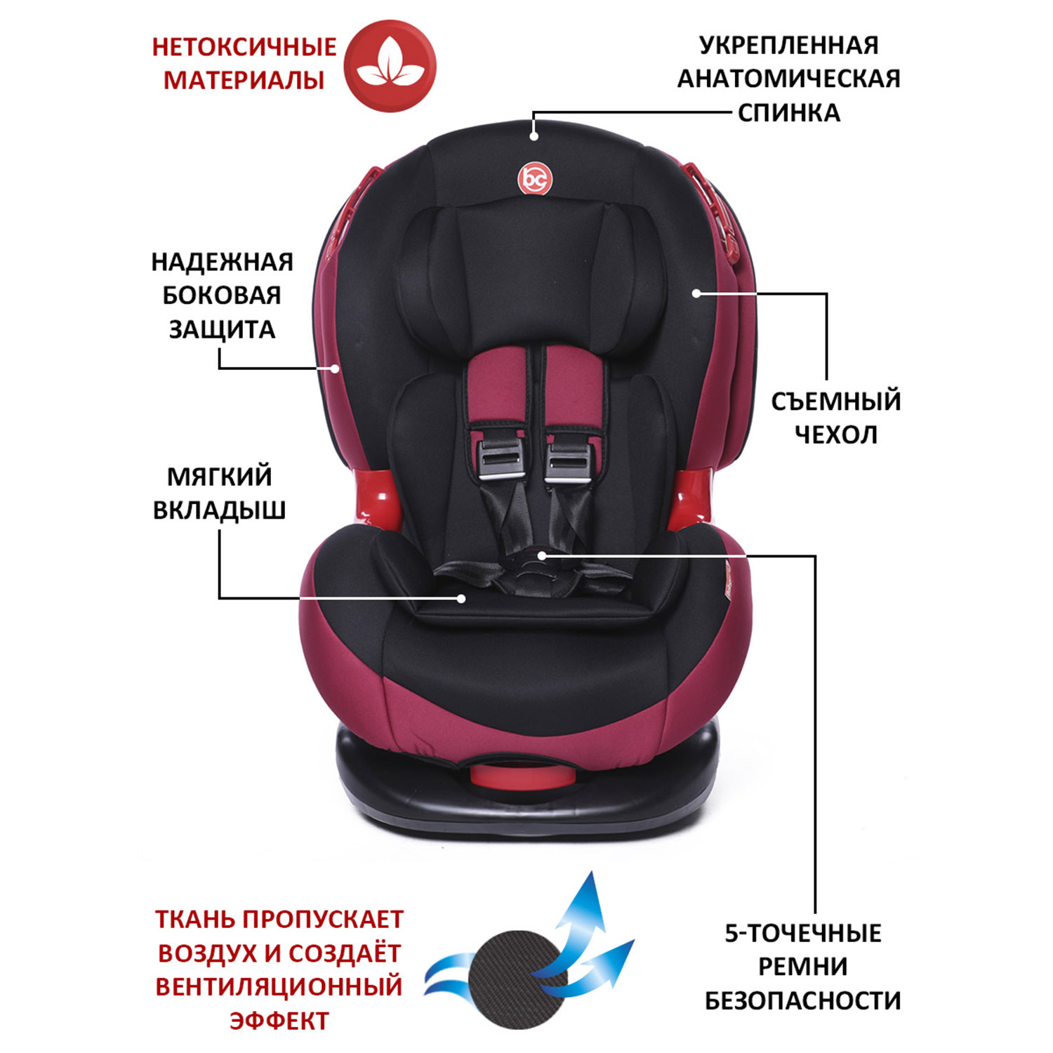 Автокресло BabyCare ВC-120 Isofix красный - фото 3