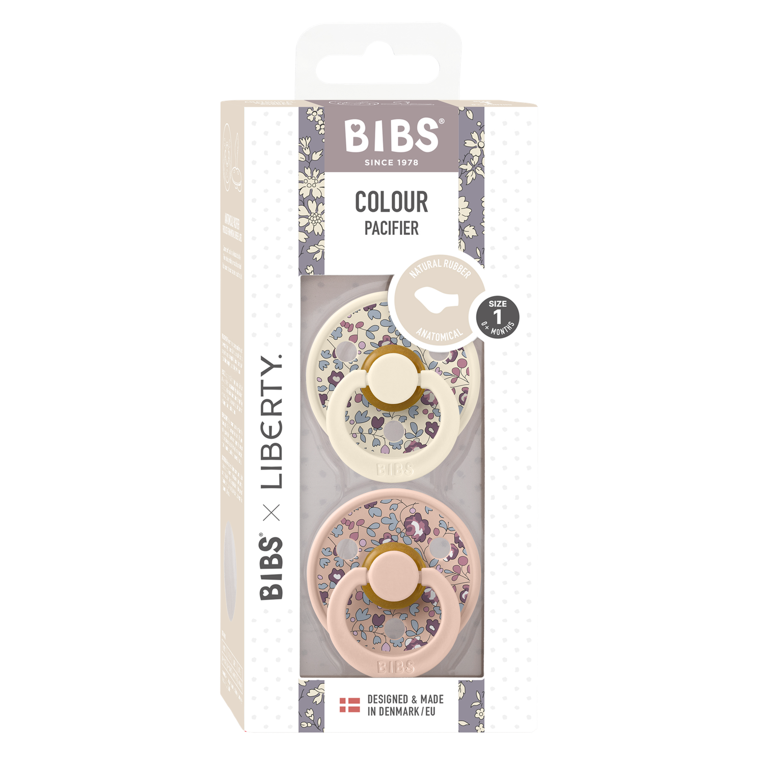 Набор 2 шт. Соска-пустышка BIBS Liberty Colour Anatomical Eloise Ivory/Blush 0+ месяцев - фото 4