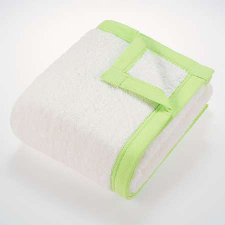 Плед для новорожденных Mrs.Stretch Mr.Jersy 80х105 см велсофт утепленный цвет молочный/ярко-зеленый
