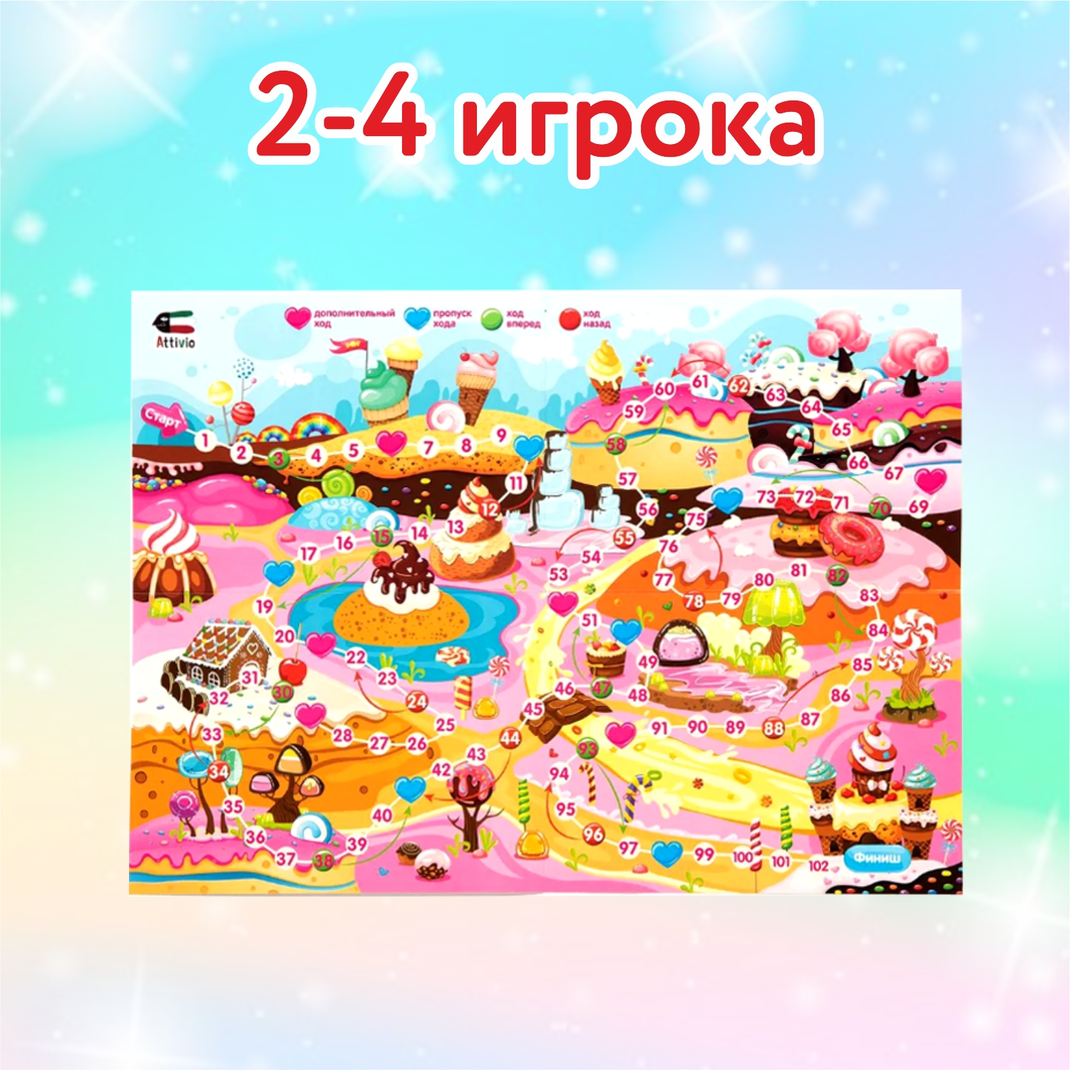 Игра Attivio Ходилка Конфетное королевство 02385 - фото 3