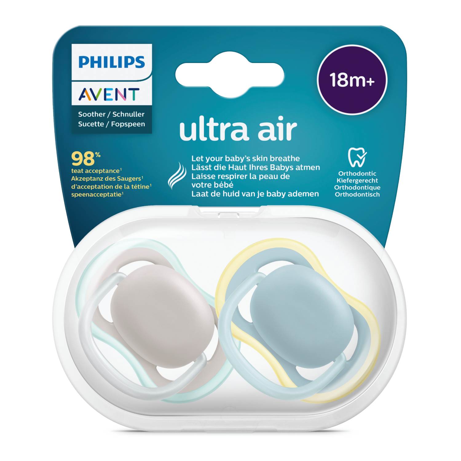 Пустышка Philips Avent Ultra air с футляром с 18месяцев 2 шт SCF349/01 - фото 13