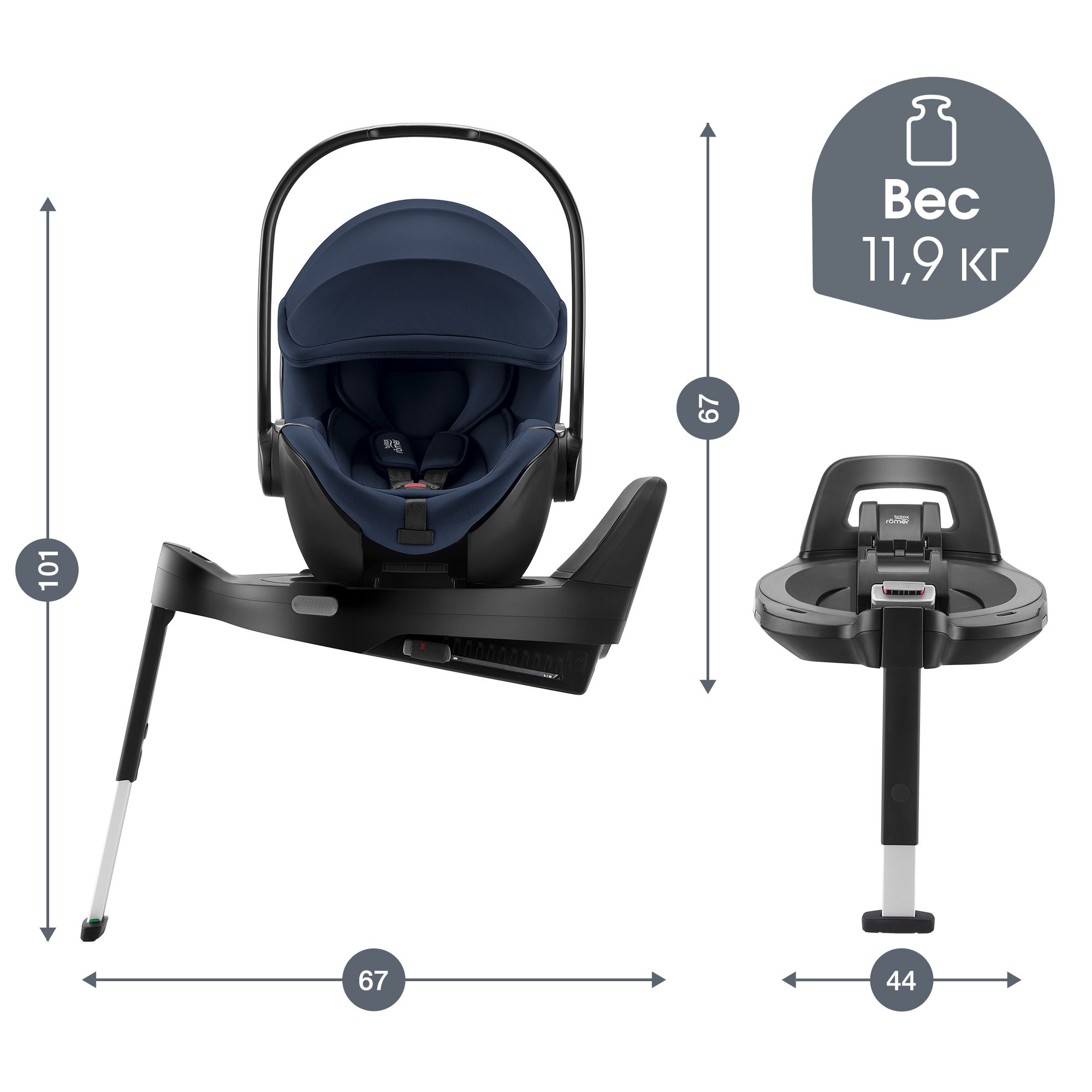 Автокресло с базой Britax Roemer Baby-safe pro Style Night Blue и vario base 5Z - фото 13