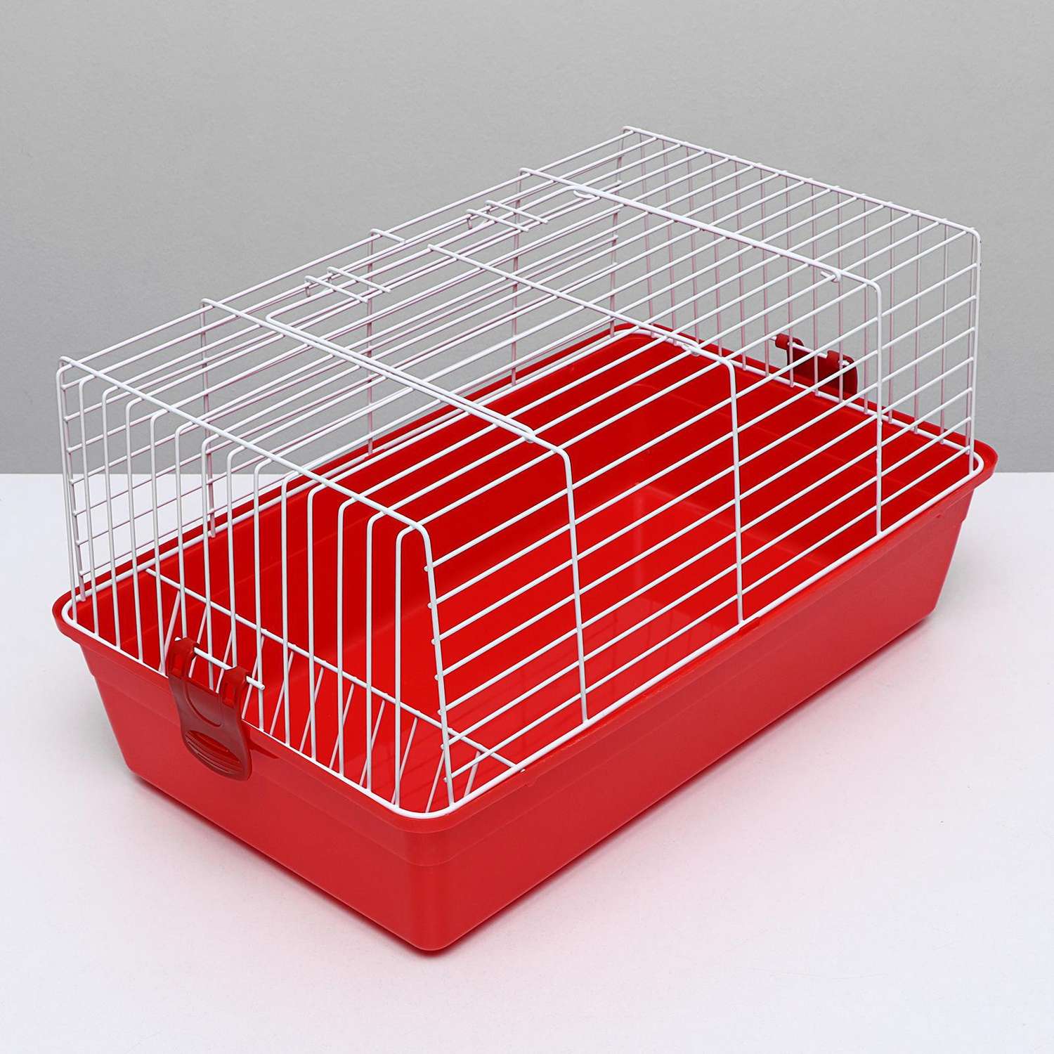 Клетка Пижон для кроликов с сенником 60х36х32 см красная - фото 4