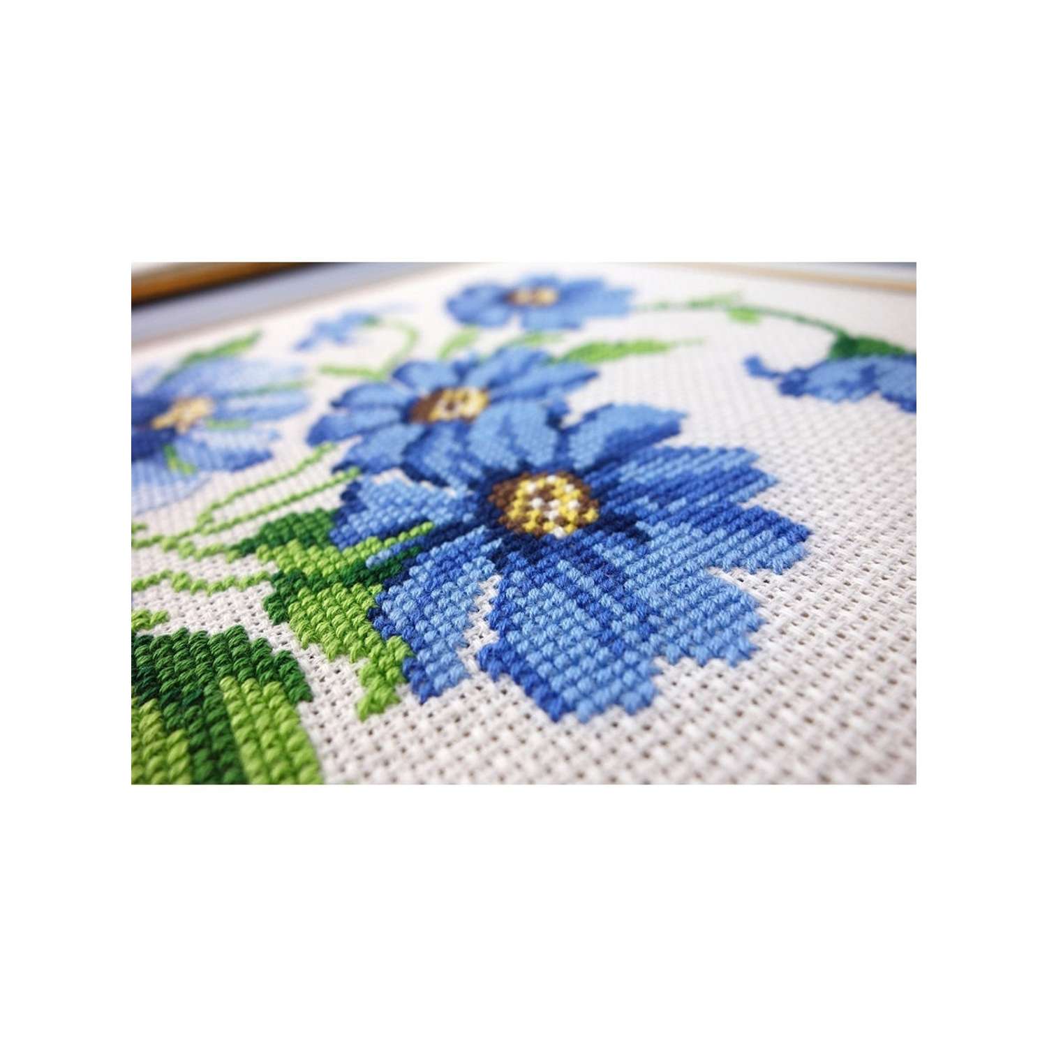 Набор для вышивания РС Студия крестом 733 (Т30) Синие цветочки 29х20см - фото 2