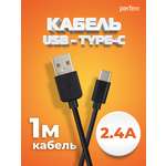 Кабель Perfeo USB2.0 A вилка - USB Type-C вилка черный длина 1 м. бокс U4703