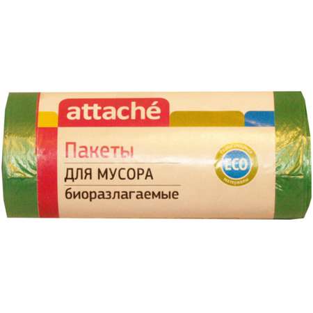 Мешки для мусора Attache ПНД 60л 12мкм зеленые 58x68см Bio 3 руллона по 30 шт