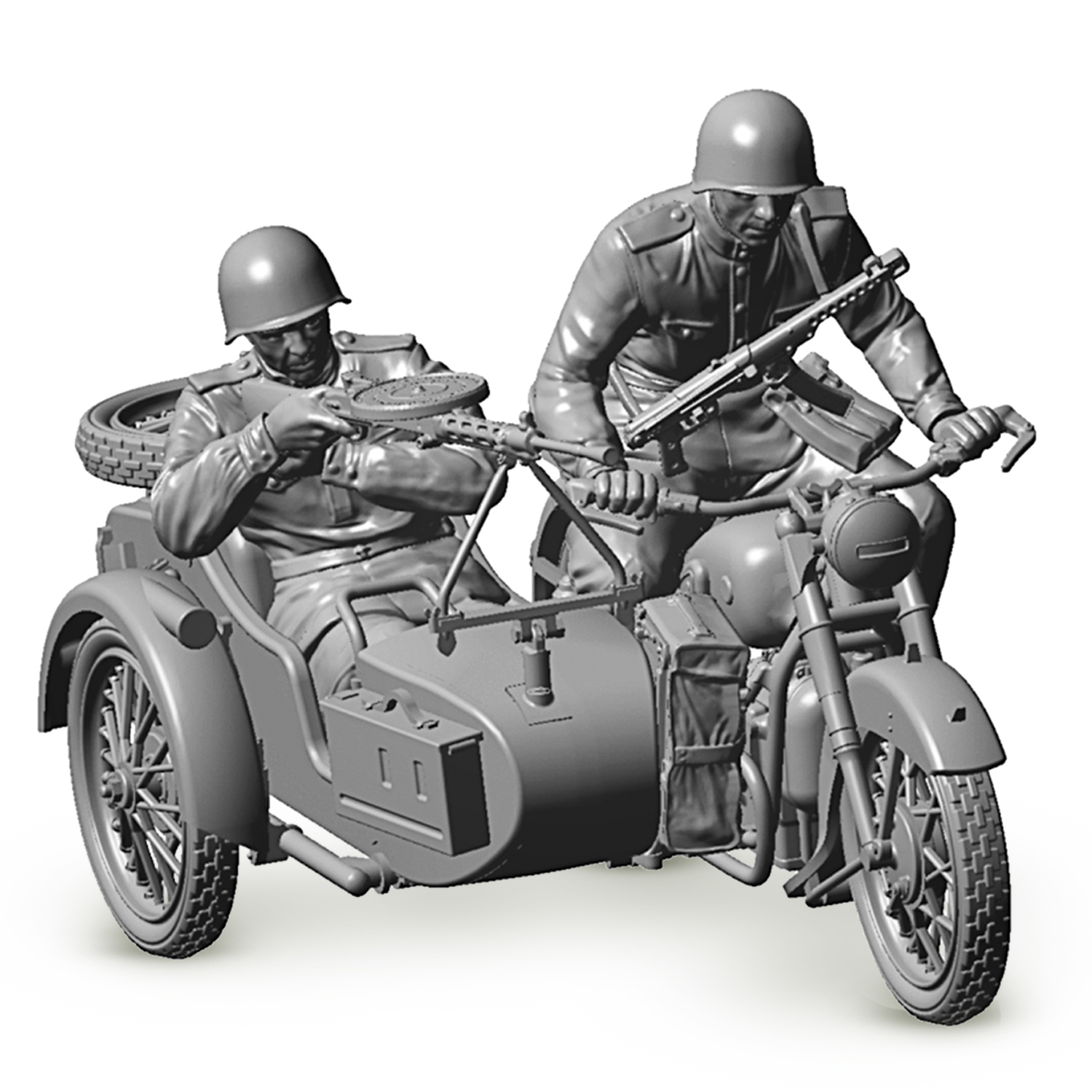 Модель для сборки Звезда Советский мотоцикл М-72 с коляской 3639 - фото 3