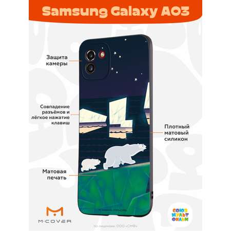 Силиконовый чехол Mcover для смартфона Samsung Galaxy A03 Союзмультфильм Мама-медведица