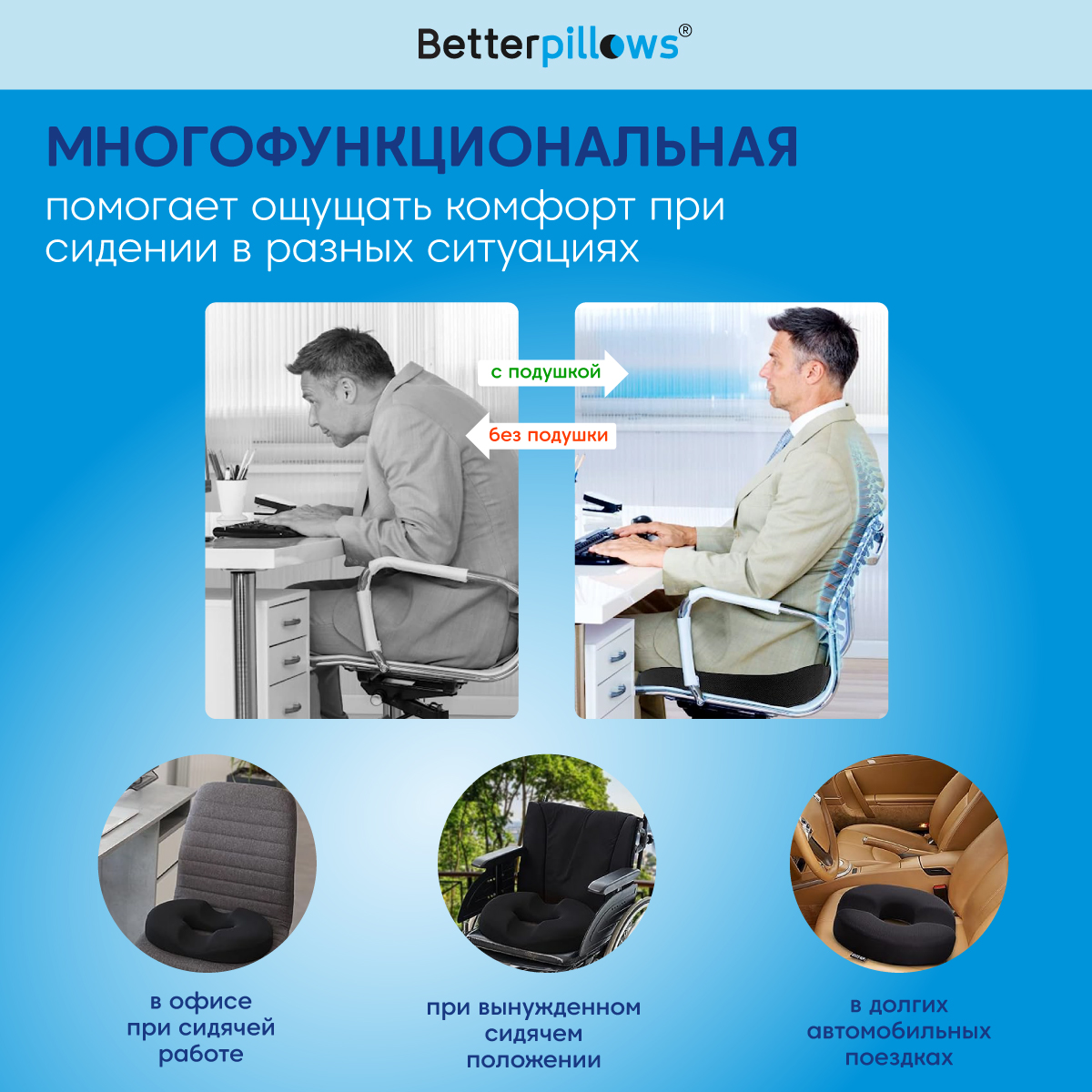 Подушка ортопедическая Betterpillows Comfort+ - фото 6