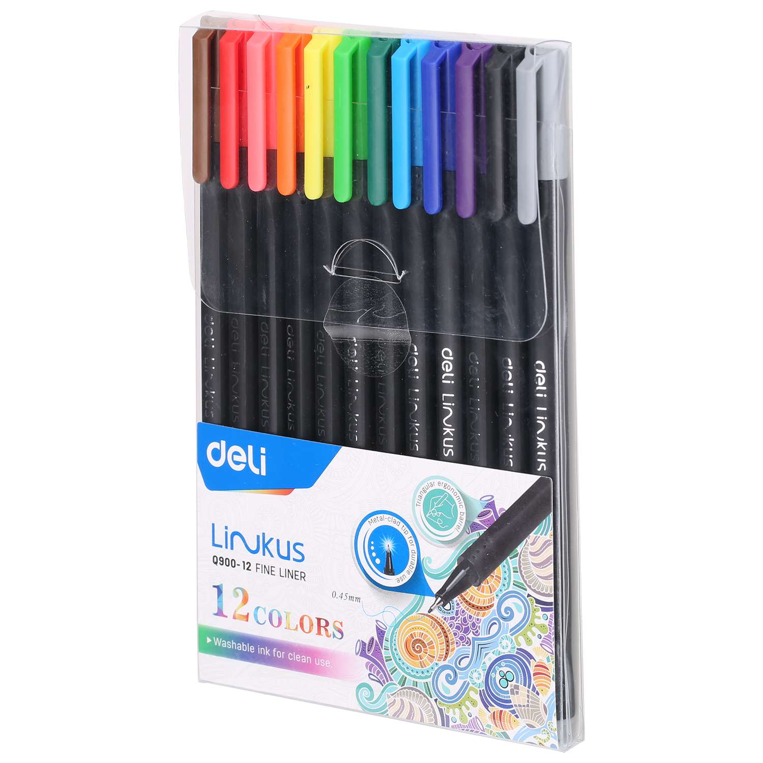 Ручки капиллярные Deli Linkus 12цветов 1204879 - фото 3